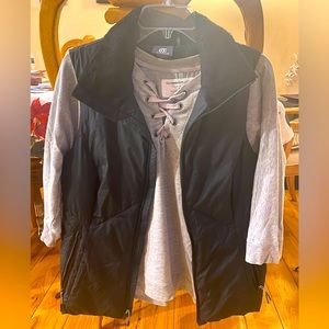 Flowy gray top with black vest